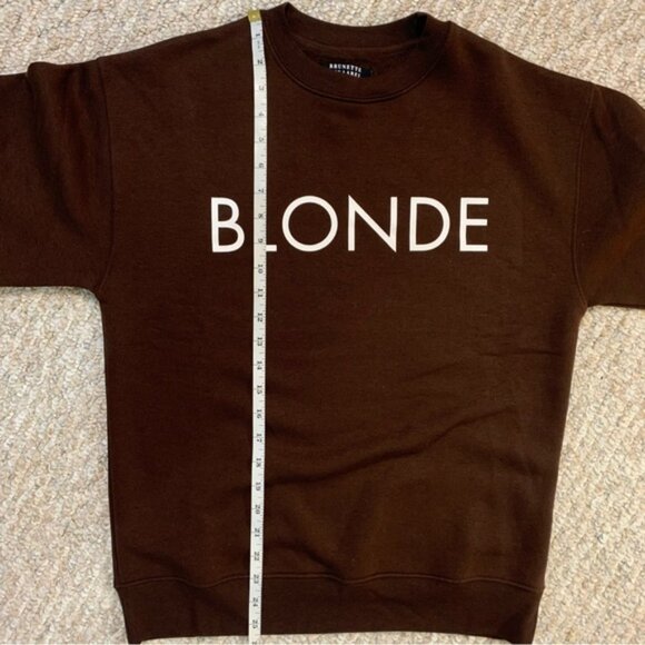 Brunette The Label Core Crew BLONDE French Press Brown XS/S NWT - Picture 10 of 11